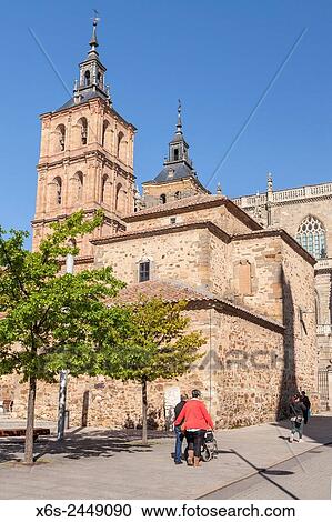 Stock Image - Cathedal of Santa Maria in Astorga, Way of St. James, Leon, Spain.. Fotosearch