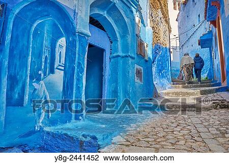 Chefchaouen (Chaouen), houses in this city are painted on blue color. Morocco View Large Photo Image Stock Image - Chefchaouen (Chaouen), houses in this city are painted on blue color. Morocco. Fotosearch