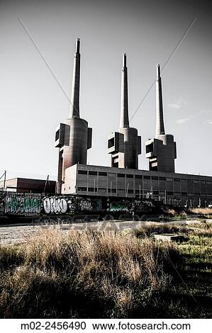 Chimneys of the old Thermal Power Station, now closed. Sant Adri de Bess, Barcelona province, Catalonia, Spain. View Large Photo Image Stock Image - Chimneys of the old Thermal Power Station, now closed. Sant Adri de Bess, Barcelona province, Catalonia, Spain.. Fotosearch