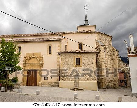 Church of El Salvador, Lozoya, Sierra Norte, Parque Nacional de la Sierra de Guadarrama. Madrid, Spain View Large Photo Image Stock Photo - Church of El Salvador, Lozoya, Sierra Norte, Parque Nacional de la Sierra de Guadarrama. Madrid, Spain. Fotosearch