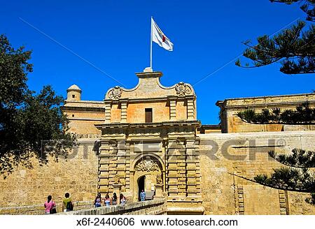 City Gate of Malta, also Citt? Vecchia or Citt? Notabile, Malta. View Large Photo Image Stock Photograph - City Gate of Malta, also Citt? Vecchia or Citt? Notabile, Malta.. Fotosearch