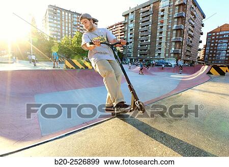 City scooter, Skate park, Vitoria Gasteiz, Araba, Basque Country, Spain View Large Photo Image Stock Photo - City scooter, Skate park, Vitoria Gasteiz, Araba, Basque Country, Spain. Fotosearch