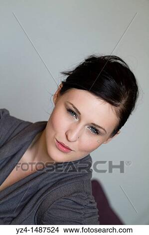 Closeup of a young woman. View Large Photo Image Picture - Closeup of a young woman.. Fotosearch