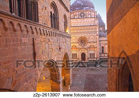 Colleoni chapel by dusk in Upper city Bergamo-Italy. View Large Photo Image Stock Photo - Colleoni chapel by dusk in Upper city Bergamo-Italy.. Fotosearch