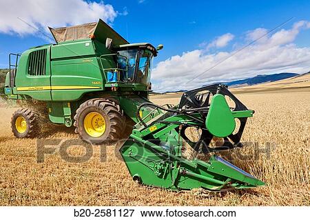 Combine cereal. Agricultural machinery Combine harvester on field of wheat? Learza? estate Near Estella, Navarre, Spain View Large Photo Image Stock Photo - Combine cereal. Agricultural machinery Combine harvester on field of wheat? Learza? estate Near Estella, Navarre, Spain. Fotosearch