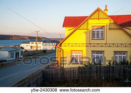 Corrugated iron architecture of Porvenir, Tierra del Fuego, Chile. View Large Photo Image Stock Photo - Corrugated iron architecture of Porvenir, Tierra del Fuego, Chile.. Fotosearch
