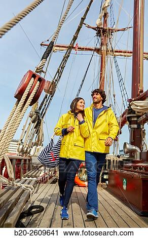 Couple outside a sailboat, galleon. Masts. Basque Country. Spain View Large Photo Image Stock Image - Couple outside a sailboat, galleon. Masts. Basque Country. Spain. Fotosearch