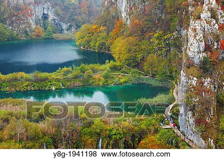 Croatia - autumn landscape of natural lakes and cascades in Plitvice Lakes National Park, Plitvice, Croatia, UNESCO. View Large Photo Image Stock Photo - Croatia - autumn landscape of natural lakes and cascades in Plitvice Lakes National Park, Plitvice, Croatia, UNESCO.. Fotosearch