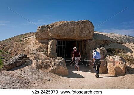 Dolmen - Cueva de Menga - entrance, Antequera, Malaga province, Region of Andalusia, Spain, Europe. View Large Photo Image Stock Image - Dolmen - Cueva de Menga - entrance, Antequera, Malaga province, Region of Andalusia, Spain, Europe.. Fotosearch