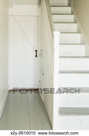 Stock Photography - Door and stair detail in old rural home.. Fotosearch