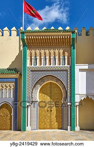 Doors to Royal Palace in Fez, Morocco, Africa. View Large Photo Image Stock Photo - Doors to Royal Palace in Fez, Morocco, Africa.. Fotosearch