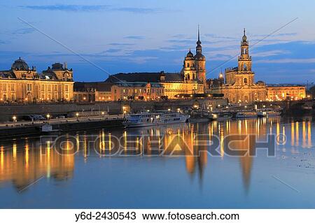 Dresden at Dusk, Germany. View Large Photo Image Stock Image - Dresden at Dusk, Germany.. Fotosearch