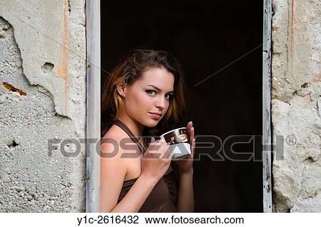 Drinking coffee teenager girl View Large Photo Image Stock Image - Drinking coffee teenager girl. Fotosearch