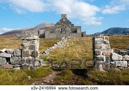 Europe, UK, Outer Hebrides, Isle of Lewis - An old abandoned croft or farmhouse on the west coast. View Large Photo Image Picture - Europe, UK, Outer Hebrides, Isle of Lewis - An old abandoned croft or farmhouse on the west coast.. Fotosearch