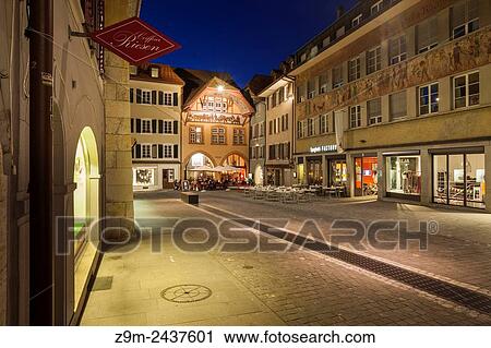 Evening in Aarau, canton Aargau, Switzerland. View Large Photo Image Stock Image - Evening in Aarau, canton Aargau, Switzerland.. Fotosearch