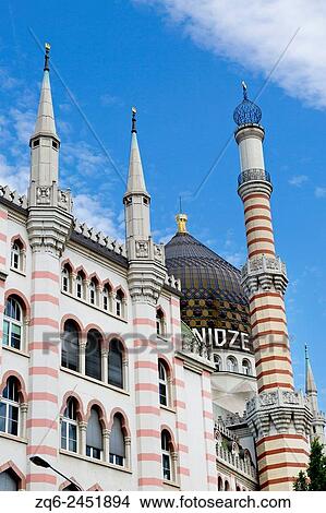 Exterior Facade of the Restaurant Yenidze in Dresden, Saxony, Germany. View Large Photo Image Picture - Exterior Facade of the Restaurant Yenidze in Dresden, Saxony, Germany.. Fotosearch