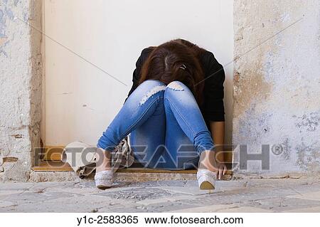 Stock Photography - Female teenager is depressed. Fotosearch