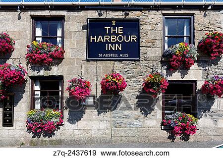 Flowers at The Harbour Inn, Porthleven, Cornwall, UK. View Large Photo Image Stock Photo - Flowers at The Harbour Inn, Porthleven, Cornwall, UK.. Fotosearch