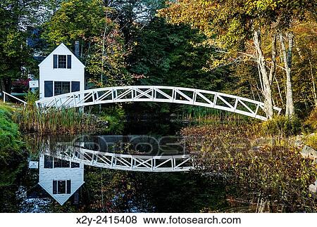 Footbridge, Somesville, Maine, ME, USA. View Large Photo Image Stock Photo - Footbridge, Somesville, Maine, ME, USA.. Fotosearch