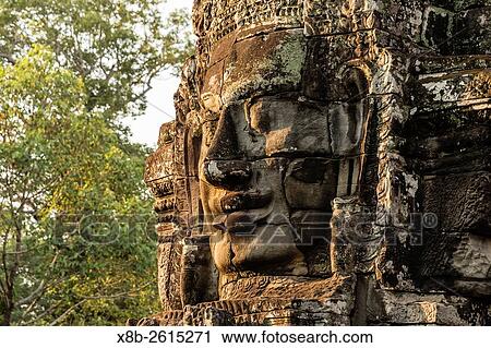 Four-faced towers in Prasat Bayon, Angkor Thom, Angkor, Siem Reap Province, Cambodia, Khmer. View Large Photo Image Stock Image - Four-faced towers in Prasat Bayon, Angkor Thom, Angkor, Siem Reap Province, Cambodia, Khmer.. Fotosearch