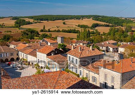 France, Gers (32), village of La Romieu on the way of Saint Jacques de Compostelle, place Bouet View Large Photo Image Picture - France, Gers (32), village of La Romieu on the way of Saint Jacques de Compostelle, place Bouet. Fotosearch
