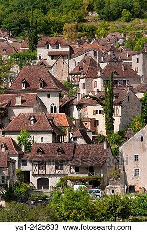 France, Quercy, Lot 46, Saint-Cirq-Lapopie village View Large Photo Image Stock Image - France, Quercy, Lot 46, Saint-Cirq-Lapopie village. Fotosearch