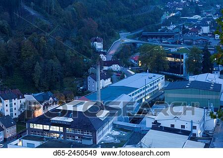 Germany, Baden-Wurttemburg, Black Forest, Hornberg, Duravit Design Center buildings, dusk. View Large Photo Image Stock Photo - Germany, Baden-Wurttemburg, Black Forest, Hornberg, Duravit Design Center buildings, dusk.. Fotosearch
