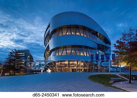 Germany, Baden-Wurttemburg, Stuttgart-Unter-Turkheim, Mercedes-Benz Museum building, dawn. View Large Photo Image Stock Image - Germany, Baden-Wurttemburg, Stuttgart-Unter-Turkheim, Mercedes-Benz Museum building, dawn.. Fotosearch