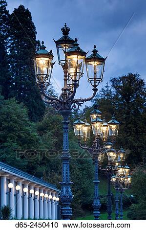 Germany, Baden-Wurttemburg, Baden-Baden, Kurhaus area streetlights, dusk. View Large Photo Image Stock Image - Germany, Baden-Wurttemburg, Baden-Baden, Kurhaus area streetlights, dusk.. Fotosearch