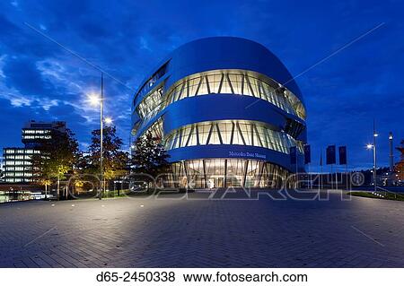 Germany, Baden-Wurttemburg, Stuttgart-Unter-Turkheim, Mercedes-Benz Museum building, dawn. View Large Photo Image Stock Photo - Germany, Baden-Wurttemburg, Stuttgart-Unter-Turkheim, Mercedes-Benz Museum building, dawn.. Fotosearch