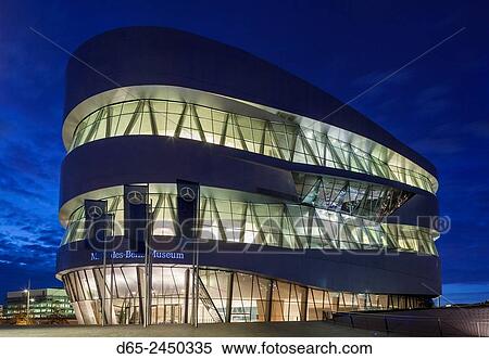 Germany, Baden-Wurttemburg, Stuttgart-Unter-Turkheim, Mercedes-Benz Museum building, dawn. View Large Photo Image Stock Photography - Germany, Baden-Wurttemburg, Stuttgart-Unter-Turkheim, Mercedes-Benz Museum building, dawn.. Fotosearch