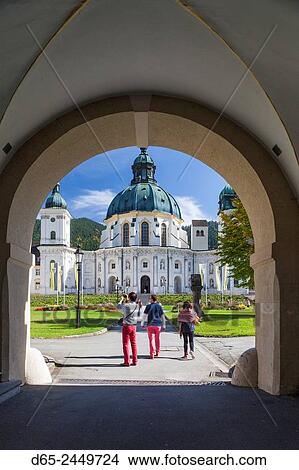 Picture - Germany, Bavaria, Ettal, Kloster Ettal monastery, exterior.. Fotosearch