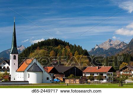 Germany, Bavaria, Graswang, town church. View Large Photo Image Stock Photo - Germany, Bavaria, Graswang, town church.. Fotosearch