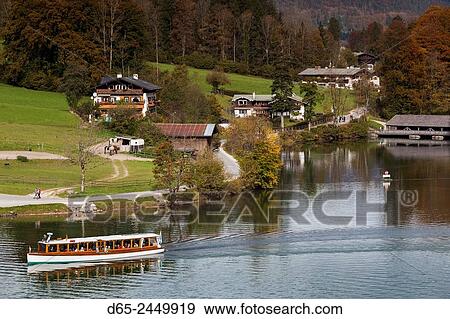 Germany, Bavaria, Konigsee, village by Konigsee Lake, elevated viillage view, fall. View Large Photo Image Stock Photo - Germany, Bavaria, Konigsee, village by Konigsee Lake, elevated viillage view, fall.. Fotosearch