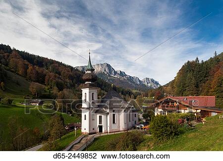Germany, Bavaria, Maria Gern, Maria Gern village church, elevated view, fall. View Large Photo Image Stock Image - Germany, Bavaria, Maria Gern, Maria Gern village church, elevated view, fall.. Fotosearch
