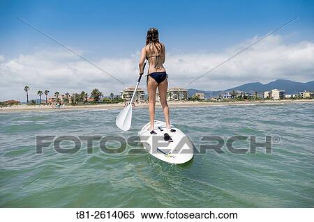 girls doing paddleboard, Peiscola, Spain View Large Photo Image Stock Photography - girls doing paddleboard, Peiscola, Spain. Fotosearch