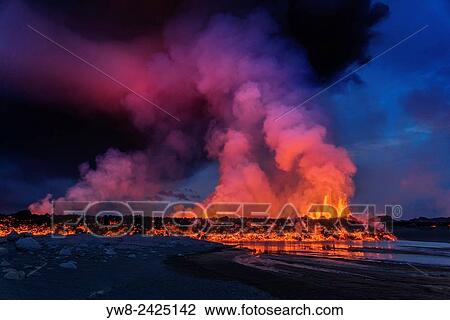 Glowing lava from the eruption at the Holuhraun Fissure, near the Bardarbunga Volcano, Iceland. View Large Photo Image Stock Image - Glowing lava from the eruption at the Holuhraun Fissure, near the Bardarbunga Volcano, Iceland.. Fotosearch