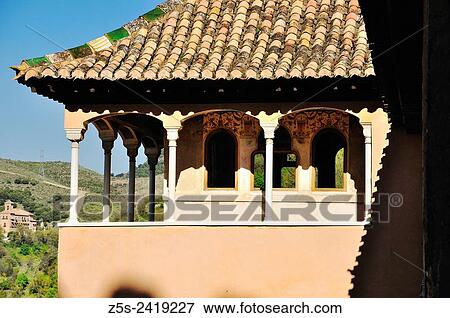 Granada, Andaluc? a, Spain. Alhambra, balcony of Queen. View Large Photo Image Stock Photo - Granada, Andaluc? a, Spain. Alhambra, balcony of Queen.. Fotosearch