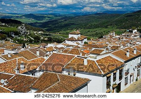 Grazalema, the White Village or Pueblo Blanco, in the Sierra de Grazalema, Cßdiz province, Andalusia, Spain. View Large Photo Image Stock Photograph - Grazalema, the White Village or Pueblo Blanco, in the Sierra de Grazalema, Cßdiz province, Andalusia, Spain.. Fotosearch