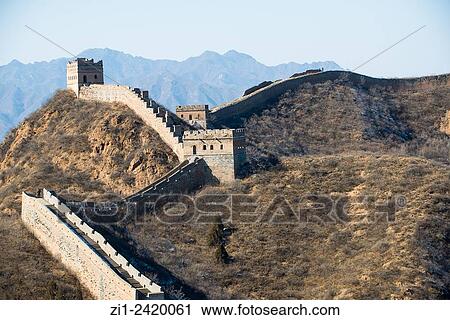 great chinese wall at jinshaling View Large Photo Image Stock Image - great chinese wall at jinshaling. Fotosearch