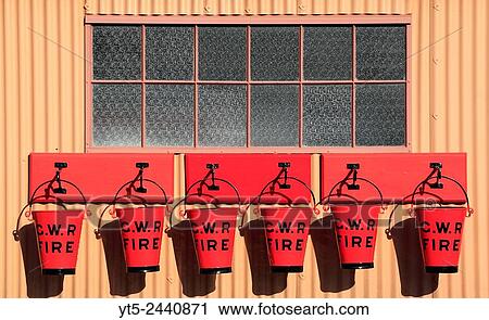 Great Western Railway fire buckets at Kidderminster station, Severn Valley Railway, Worcestershire, England, Europe. View Large Photo Image Stock Image - Great Western Railway fire buckets at Kidderminster station, Severn Valley Railway, Worcestershire, England, Europe.. Fotosearch
