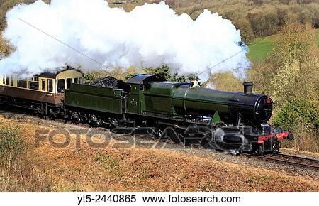 GWR Heavy Freight 2-8- 2857 powers out of Highley on the Severn Valley Railway, Shropshire, England, Europe. View Large Photo Image Stock Photography - GWR Heavy Freight 2-8- 2857 powers out of Highley on the Severn Valley Railway, Shropshire, England, Europe.. Fotosearch