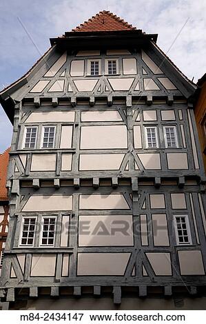 Half-timbered apartment buildings in the town of Bad Wimpfen, Germany. View Large Photo Image Stock Photo - Half-timbered apartment buildings in the town of Bad Wimpfen, Germany.. Fotosearch