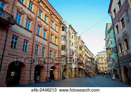 Herzog-Friedrich-Strasse, Altstadt, old town, Innsbruck, Tyrol, Austria. View Large Photo Image Stock Image - Herzog-Friedrich-Strasse, Altstadt, old town, Innsbruck, Tyrol, Austria.. Fotosearch