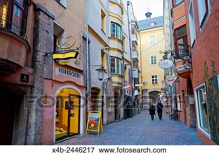 Hofgasse, Altstadt, old town, Innsbruck, Inn Valley, Tyrol, Austria. View Large Photo Image Stock Photo - Hofgasse, Altstadt, old town, Innsbruck, Inn Valley, Tyrol, Austria.. Fotosearch