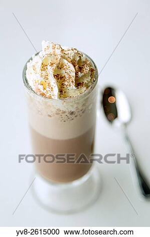 Hot chocolate with whipped cream. View Large Photo Image Stock Image - Hot chocolate with whipped cream.. Fotosearch