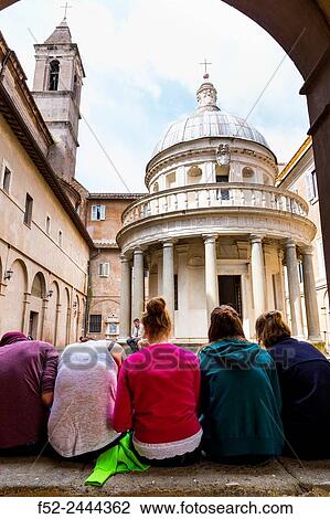 Il Tempietto, San Pietro in Montorio, Gianicolo Hill, Rome, Italy, Europe. View Large Photo Image Stock Image - Il Tempietto, San Pietro in Montorio, Gianicolo Hill, Rome, Italy, Europe.. Fotosearch