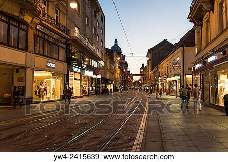 Ilica street in central Zagreb, Croatia. View Large Photo Image Stock Photo - Ilica street in central Zagreb, Croatia.. Fotosearch