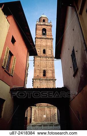 Italy, Lombardy, Caravaggio, San Fermo e Rustico Church, Belfry. View Large Photo Image Picture - Italy, Lombardy, Caravaggio, San Fermo e Rustico Church, Belfry.. Fotosearch