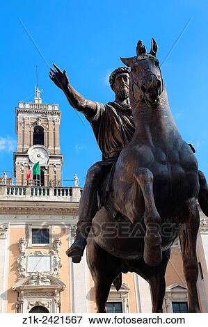 Italy. Rome. Campidoglio Capitol Statue Marco Aurelio. View Large Photo Image Stock Photo - Italy. Rome. Campidoglio Capitol Statue Marco Aurelio.. Fotosearch